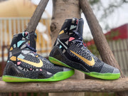 Nike Kobe 9 All-Star high-top shoes shown together from a three-quarter angle