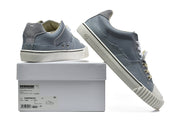 Blue-gray sneaker pair with a shoebox label displaying size 41