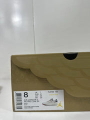 Jordan shoe box label showing size 8, UK 7, EUR 41, CM 26, and style code FJ5736-100.