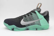 Side profile of a black and mint Nike Kobe 11 All-Star shoe