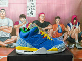 Jordan 3 Blue and Yellow Basketball Sneakers