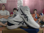 Angled view of the pair highlighting the side branding, perforated upper, heel structure, and outsole pattern.