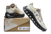 On Cloudtilt Remix sneakers with the shoe box label visible, showing a US men’s size 8.5 sample.