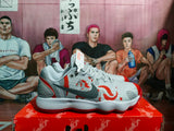 Nike Grey and Red Basketball Sneakers