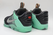 Rear view of the black and mint Nike Kobe 11 All-Star shoes