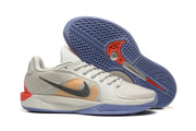 Cream and orange Nike Sabrina 2 basketball shoes with lavender accents