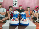Nike Blue and White Basketball Sneakers