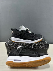 Angled product view showing the lateral side, layered stitching, white midsole, and gum outsole.