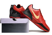Red Nike Ja 2 shoes shown from rear and side beside a shoe box