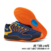 Navy and orange basketball sneakers with an orange outsole; image text identifies style 8805-4 and sizes 40-46.
