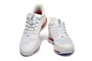 Front view of a pair of white Nike Pegasus Premium lace-up running shoes.
