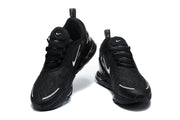 Pair of black Nike Air Max 270 Premium sneakers shown from the front.