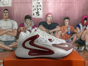 Side profile showing the layered dark red Swoosh, “JUST DO IT” marking, and visible “NIKE ZOOM” text.