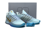 Pair of ice blue Nike Sabrina 3 shoes shown from the front