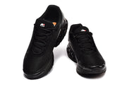 Pair of black Nike sneakers viewed from the front