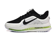 Side view of a black and white Nike Pegasus Premium shoe with a translucent green midsole section.