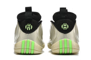 Rear view of the shoes showing green heel stripes and KD heel logos