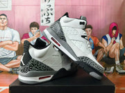 Angled view of the sneakers showing elephant-print overlays and the visible heel unit.