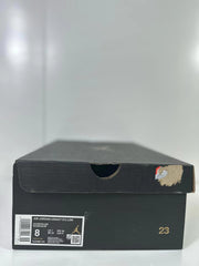 Jordan Legacy 312 Low shoe box label showing model name, color text “SILVERYELLOW,” style code HJ3480 101, and photographed sample size EUR 41.