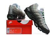 Nike Air Max 95 TT sneakers displayed with a box label showing size conversions and model text.