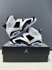 Stacked view of the pair showing the high-top silhouette and contrasting white and black construction.