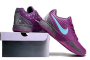 Purple Nike Ja 2 shoes shown from rear and side beside a shoe box