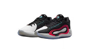 Pair of black, white, and red Jordan Luka basketball sneakers shown from the side.