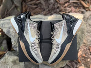 Top-down view of the pair showing the matching patterned uppers and light-colored Swooshes.