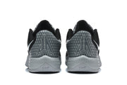Rear view of the pair showing grey patterned heel panels and Ja-style graphics.