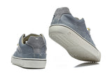 Blue-Gray Low-Top Sneakers with Contrast Laces