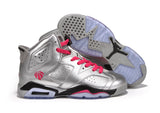 Air Jordan 6 High-Top Sneakers Silver Pink 543390-009