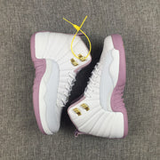 Overhead view of the pair showing the high-top silhouettes and pink outsoles.