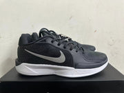 Side view of black Nike Kobe 8 shoes with silver-tone Swoosh and white midsole