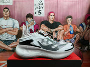 Side profile of a white and black Under Armour HOVR SLIPSpeed sneaker.