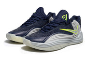 Pair of navy and gray Nike Giannis Immortality 7 basketball shoes
