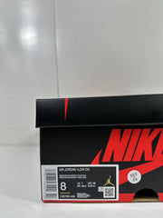 Jordan shoebox label showing Air Jordan 1 Low OG, the obsidian/university blue color listing, size 8, UK 7, EU 41, CM 26, and code CZ0790 400.