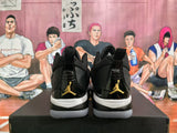 Jordan Black and Gold High-Top Basketball Sneakers