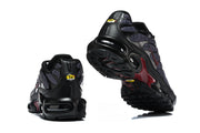 Rear and outsole views of Nike Air Max Plus sneakers.