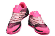 Front view of pink and black Nike Sabrina 2 basketball shoes