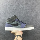 Jordan 1 Mid Gray Purple Sneakers 852842-203