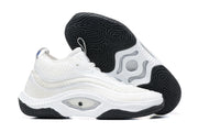 White Nike Anthony Edwards 3 shoes, with outsole view
