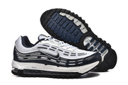 Nike Air Max 97 OG sneakers showing the patterned outsole and side profile.