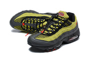 Pair of green and anthracite Nike Air Max 95 TT sneakers viewed from above and the front