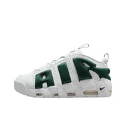 Side profile of a white and dark green Nike sneaker on a plain white background.