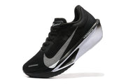 Close view of a black Nike Zoom Fly 6 shoe with a light-colored swoosh