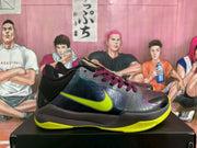 Side profile highlighting the lime green Nike swoosh, perforated panels, dark gray midsole, and Nike Zoom branding.