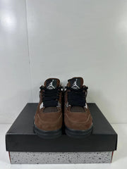 Front view of the pair showing black laces, brown toe panels, mesh tongues, and contrasting logos.