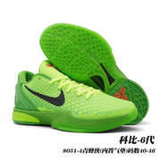 Green Nike Kobe 6 style sneakers shown with the patterned outsole visible; image text identifies style 8051-4 and sizes 40-46.